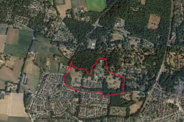 luchtfoto met contour Zorgpark Veldwijk